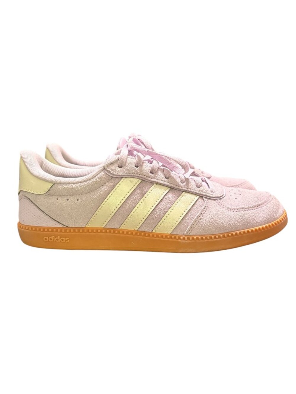 Adidas Low Top Suede Sneakers Light Purple Gum Soles Cloudfoam Womens 7.5 (Break
